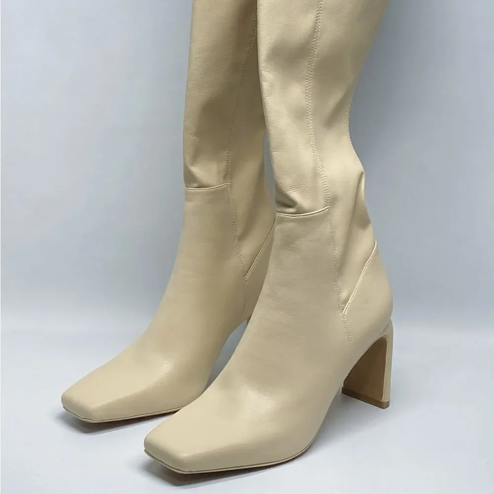 JONATHAN SIMKHAI  Everleigh Vegan Leather Thigh-High Boots size 39